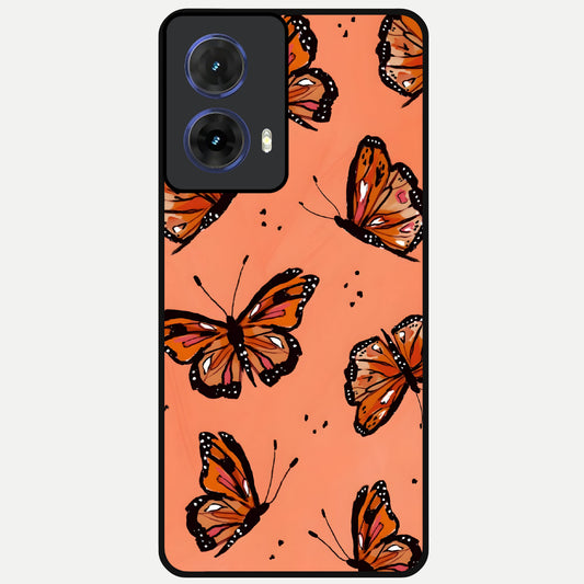  Coral Wing Butterfly Glass Case For Moto G85 back cover – full design glossy printed glass finish
