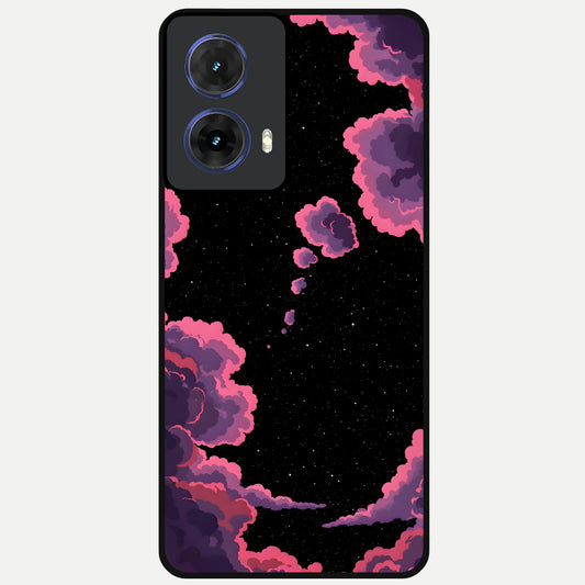  Cosmic Cloud Journey Glass Case For Moto G85 back cover – full design glossy printed glass finish