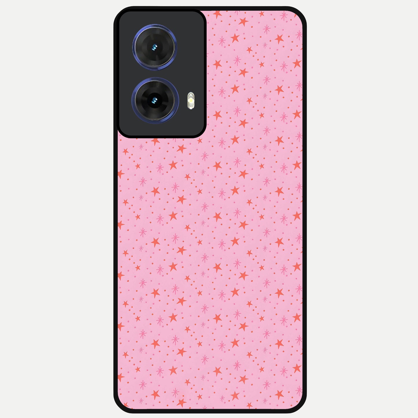  Cosmic Pink Sparkle Glass Case For Moto G85 back cover – full design glossy printed glass finish