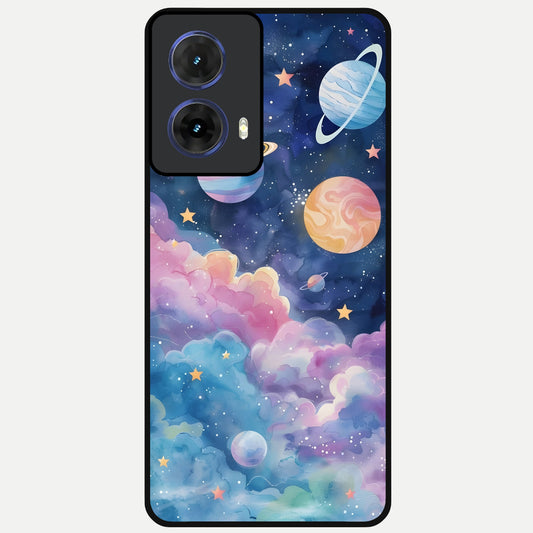  Cosmic Planet Dreams Glass Case For Moto G85 back cover – full design glossy printed glass finish