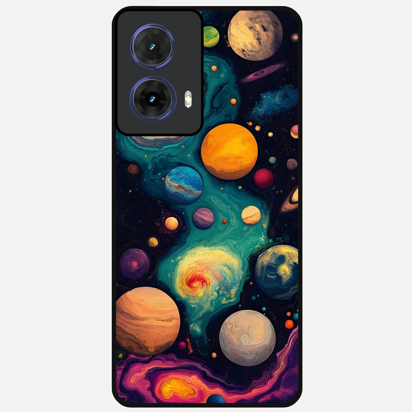  Cosmic Planet Journey Glass Case For Moto G85 back cover – full design glossy printed glass finish