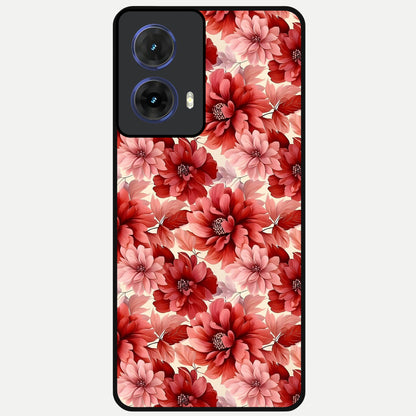  Crimson Love Petals Glass Case For Moto G85 back cover – full design glossy printed glass finish