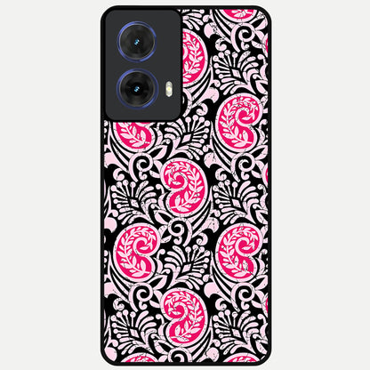  Crimson Paisley Charm Glass Case For Moto G85 back cover – full design glossy printed glass finish