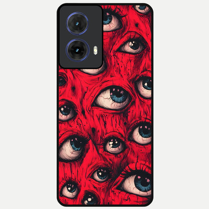  Crimson Watch Eyes Glass Case For Moto G85 back cover – full design glossy printed glass finish