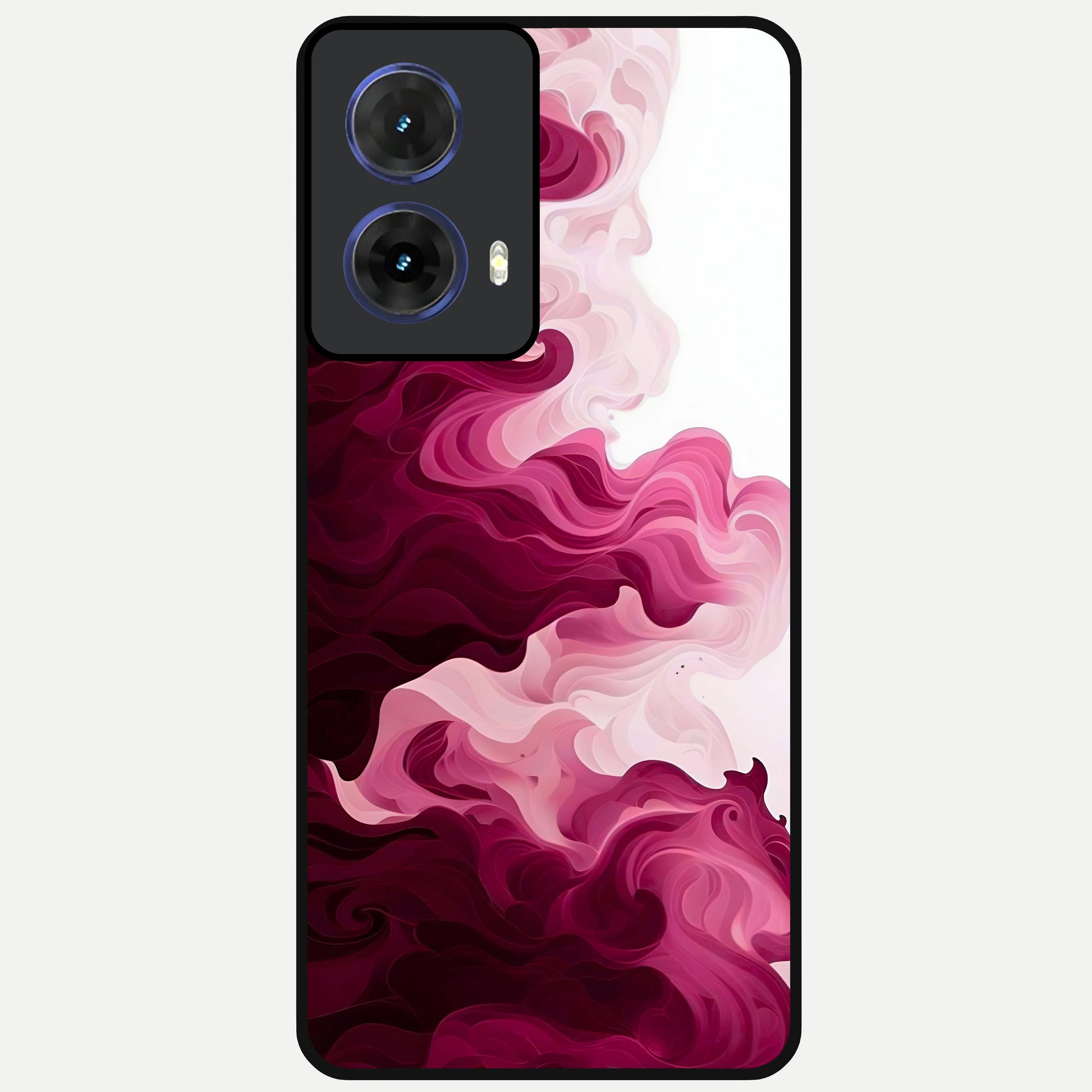  Crimson Wave Flow Glass Case For Moto G85 back cover – full design glossy printed glass finish