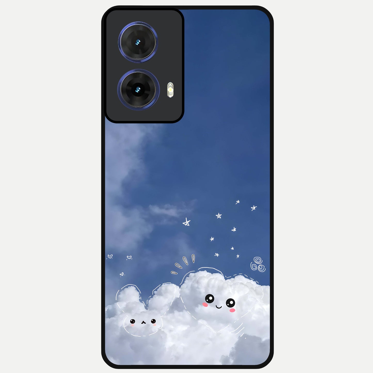  Cute Blossom Cloud Glass Case For Moto G85 back cover – full design glossy printed glass finish