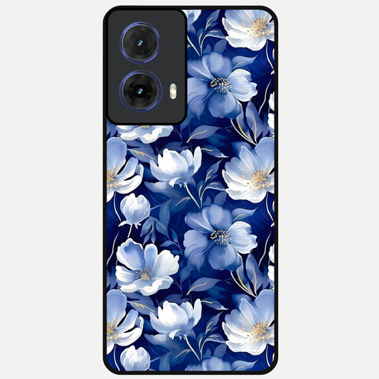  Cute Floral Patterns Glass Case For Moto G85 back cover – full design glossy printed glass finish