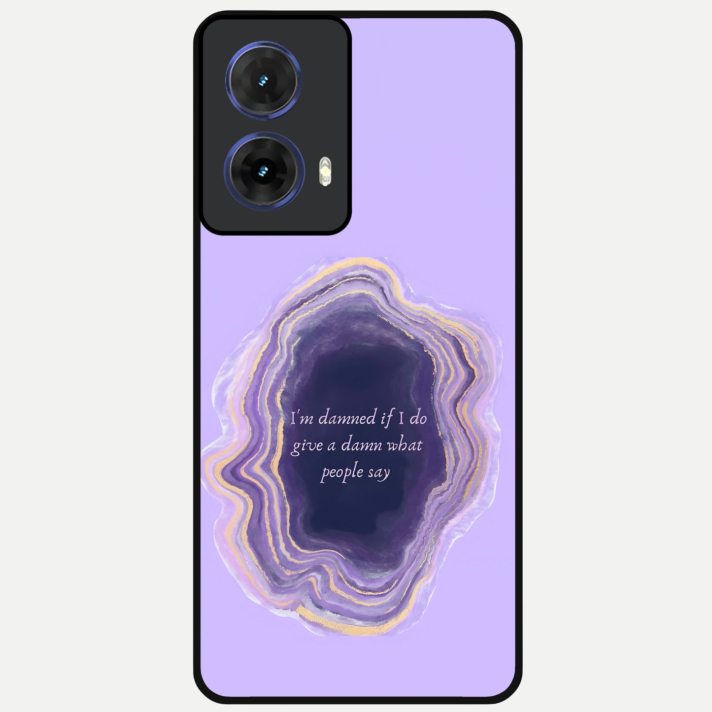  Damned People Quote Glass Case For Moto G85 back cover – full design glossy printed glass finish