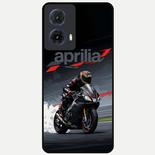  Dark Aprilla Glass Case For Moto G85 back cover – full design glossy printed glass finish