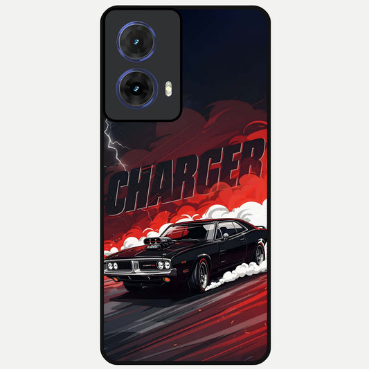  Dark Charger Fury Glass Case For Moto G85 back cover – full design glossy printed glass finish