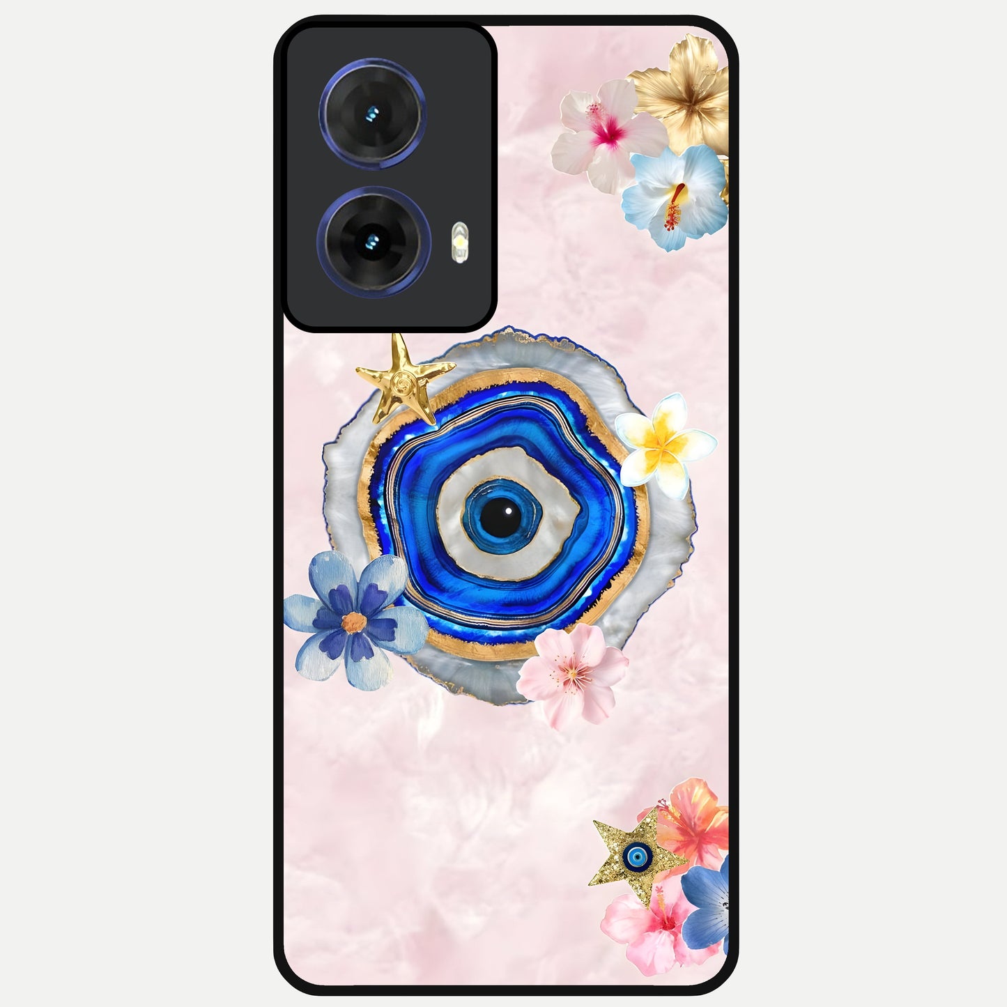  Divine Aura Bloom Glass Case For Moto G85 back cover – full design glossy printed glass finish