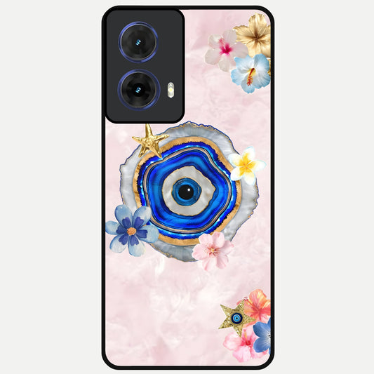  Divine Aura Bloom Glass Case For Moto G85 back cover – full design glossy printed glass finish