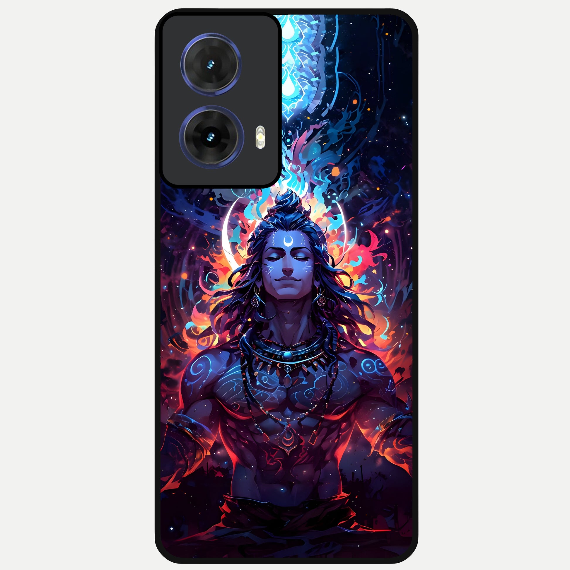  Divine Fire Shiv Glass Case For Moto G85 back cover – full design glossy printed glass finish