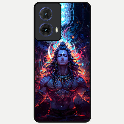  Divine Fire Shiv Glass Case For Moto G85 back cover – full design glossy printed glass finish
