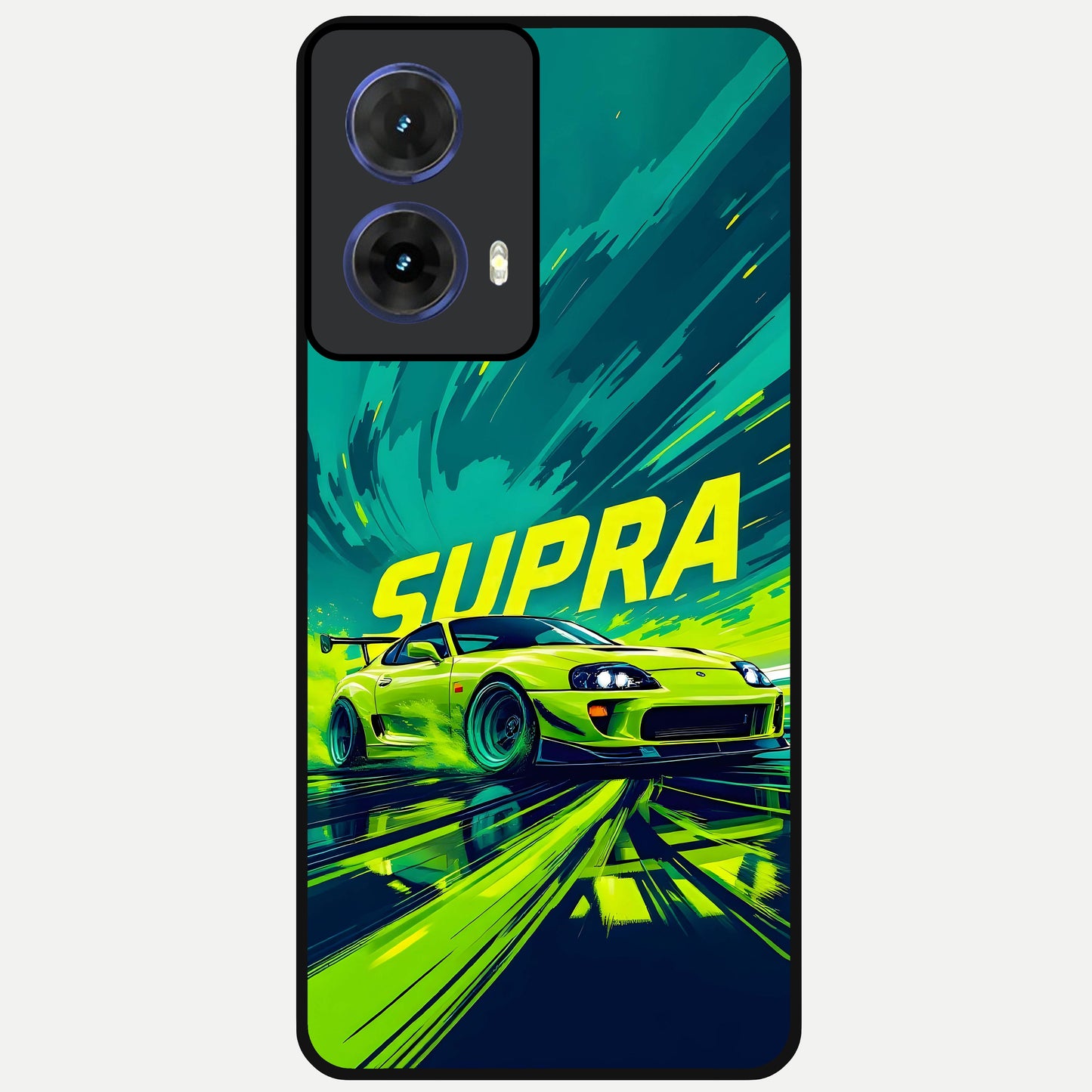  Electric Supra Thunder Glass Case For Moto G85 back cover – full design glossy printed glass finish