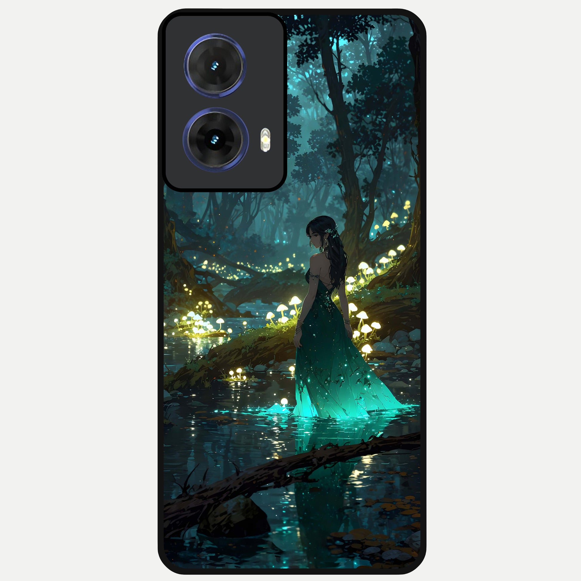 Enchanted Forest Glow Glass Case For Moto G85 back cover – full design glossy printed glass finish