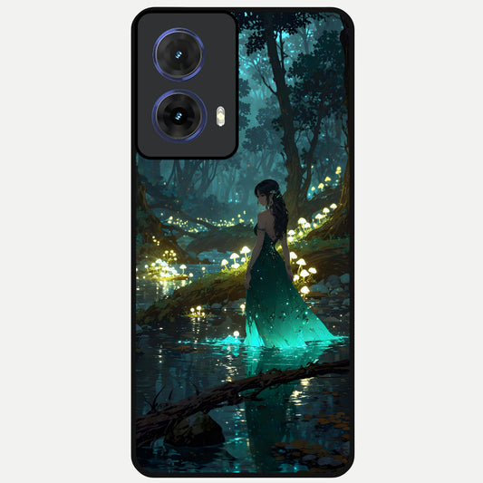  Enchanted Forest Glow Glass Case For Moto G85 back cover – full design glossy printed glass finish