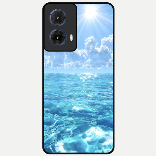  Endless Ocean Horizon Glass Case For Moto G85 back cover – full design glossy printed glass finish
