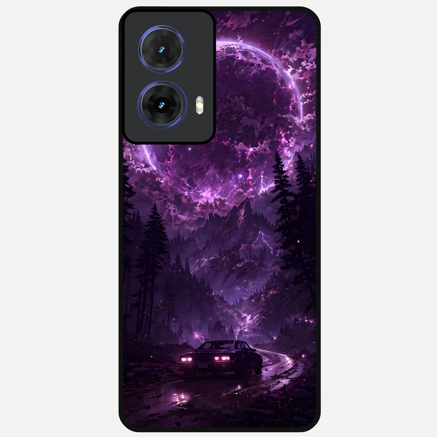  Eternal Cosmic Drive Glass Case For Moto G85 back cover – full design glossy printed glass finish