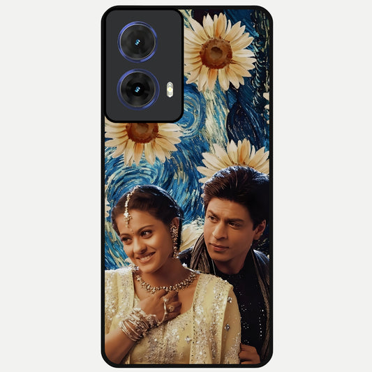  Eternal Love Story Glass Case For Moto G85 back cover – full design glossy printed glass finish