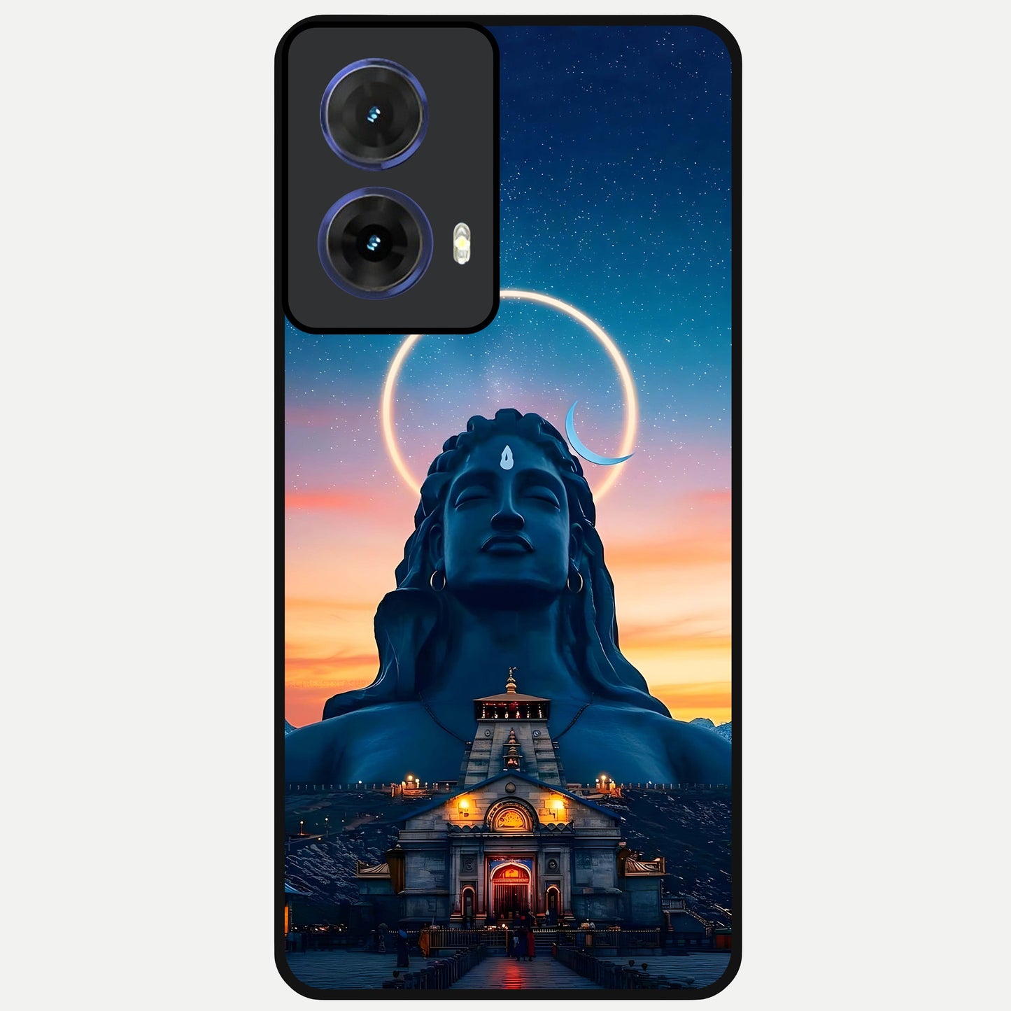  Eternal Shiva Aura Glass Case For Moto G85 back cover – full design glossy printed glass finish