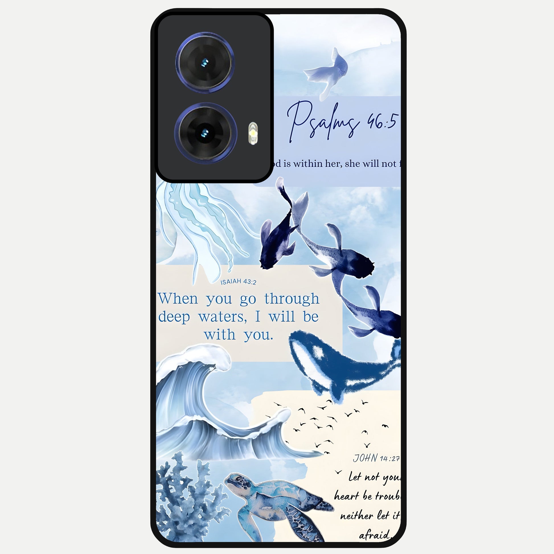  Faithful Ocean Promise Glass Case For Moto G85 back cover – full design glossy printed glass finish