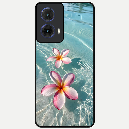  Floating Bloom Bliss Glass Case For Moto G85 back cover – full design glossy printed glass finish