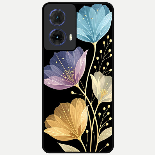  Flower Bloom Glow Glass Case For Moto G85 back cover – full design glossy printed glass finish