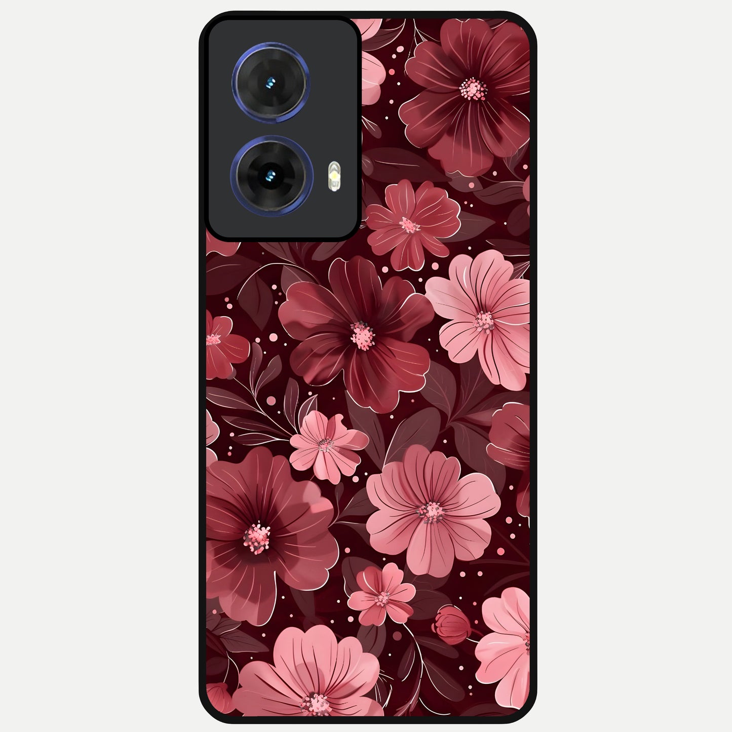  Flower Blush Bloom Glass Case For Moto G85 back cover – full design glossy printed glass finish
