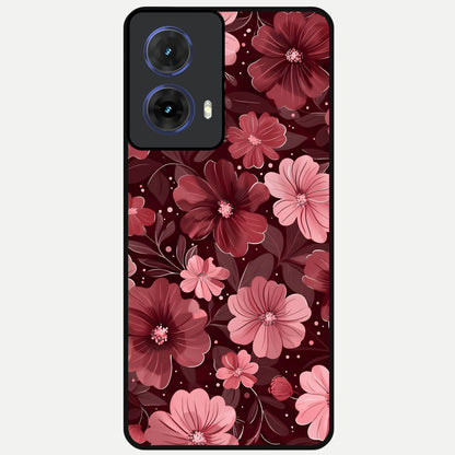  Flower Blush Bloom Glass Case For Moto G85 back cover – full design glossy printed glass finish