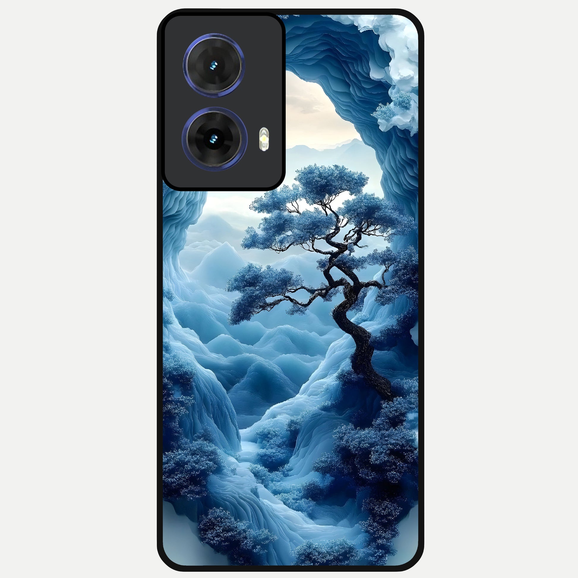  Frozen Serenity Gate Glass Case For Moto G85 back cover – full design glossy printed glass finish