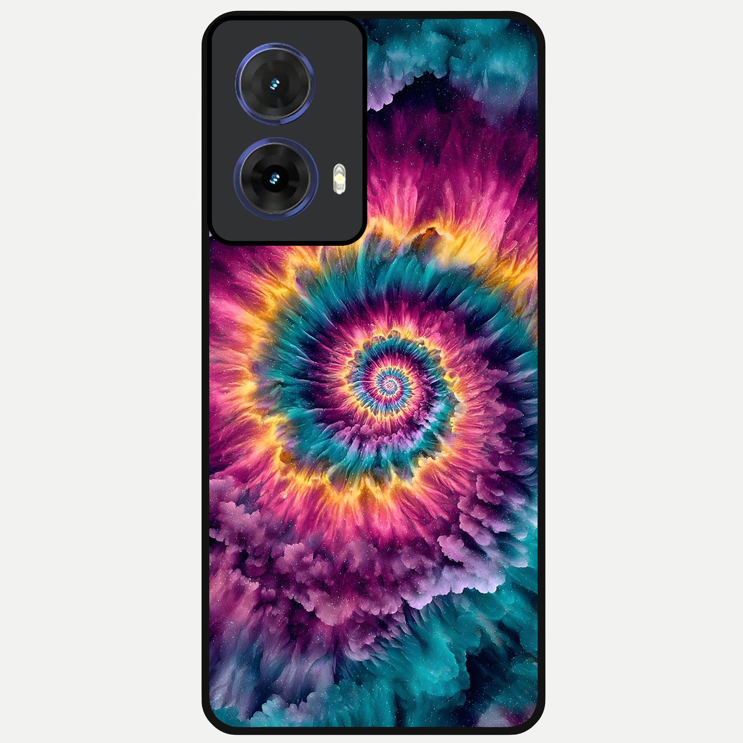  Galactic Spiral Burst Glass Case For Moto G85 back cover – full design glossy printed glass finish