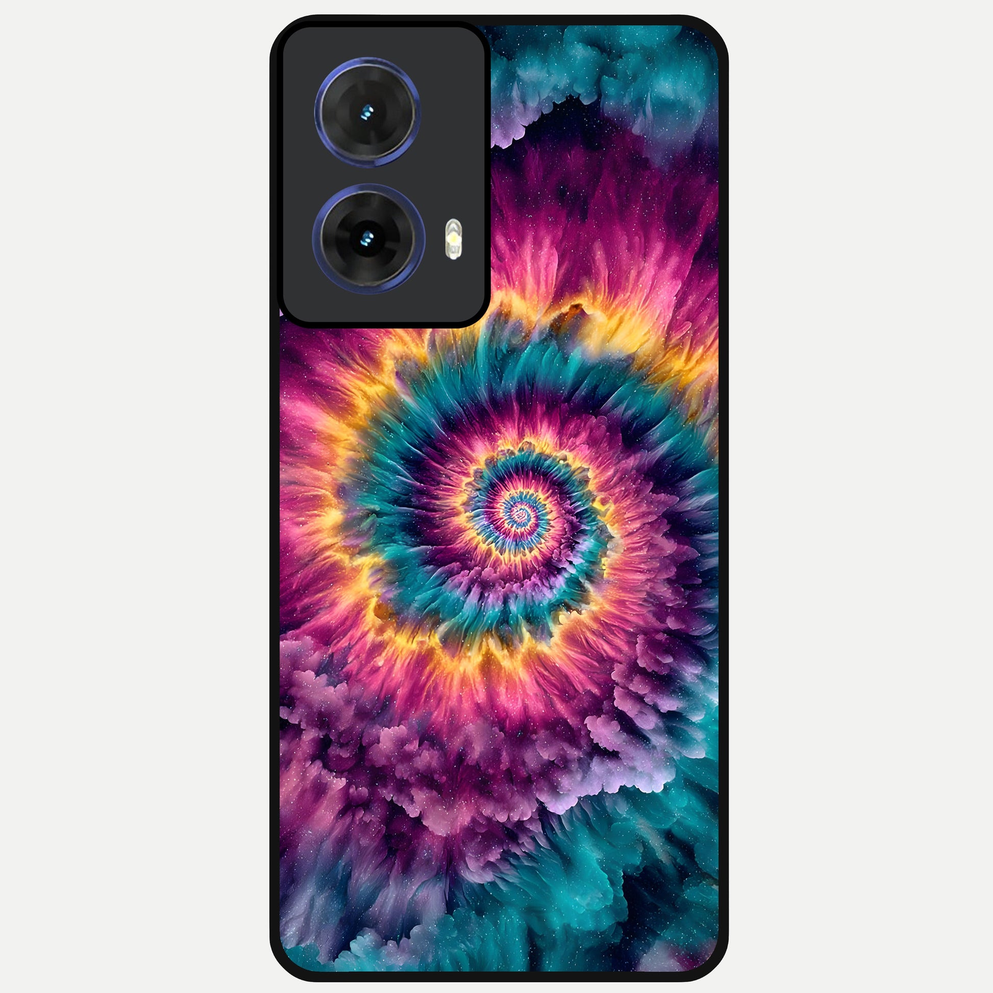  Galactic Spiral Burst Glass Case For Moto G85 back cover – full design glossy printed glass finish