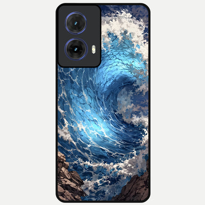  Giant Ocean Wave Glass Case For Moto G85 back cover – full design glossy printed glass finish
