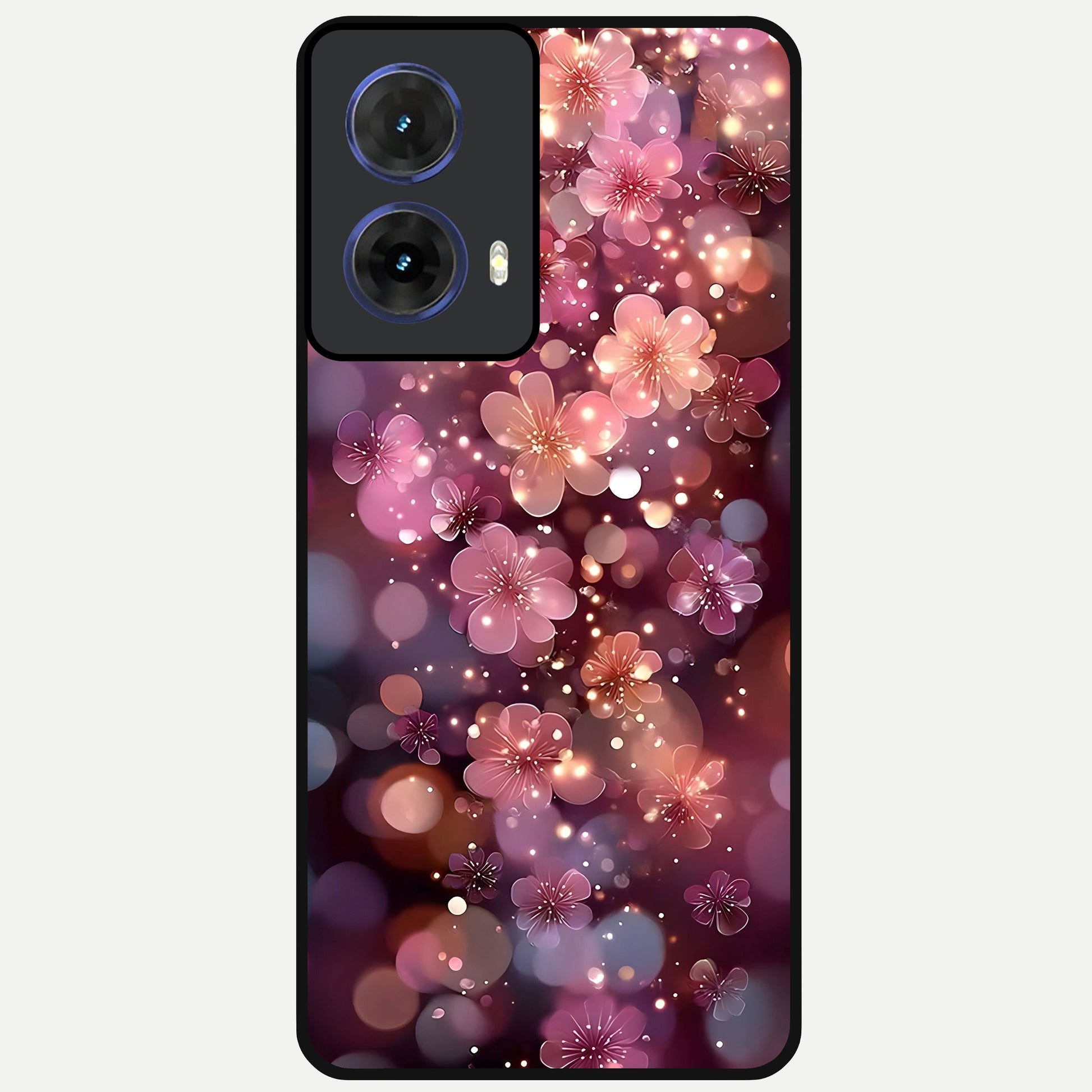  Glowing Petal Bliss Glass Case For Moto G85 back cover – full design glossy printed glass finish