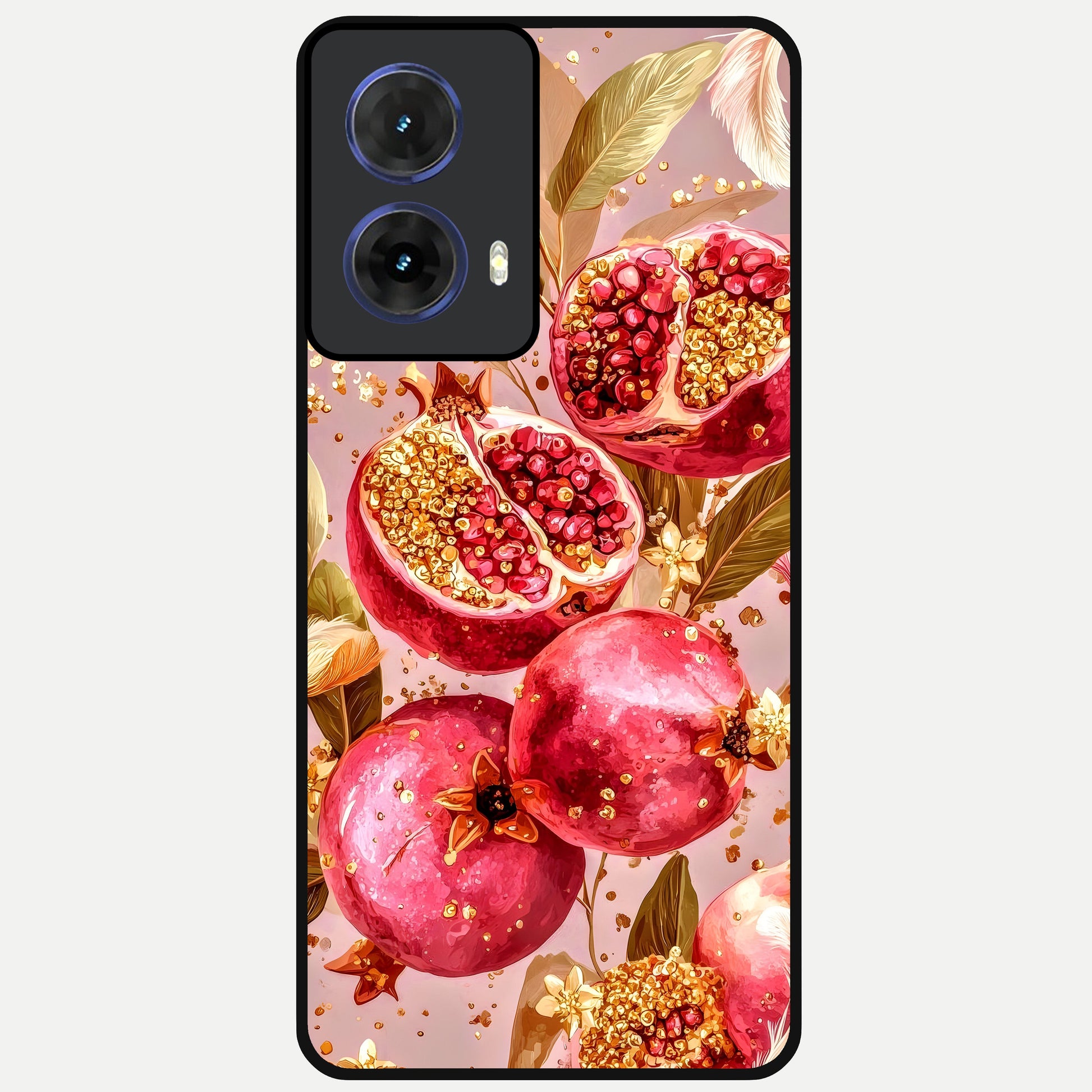  Golden Bloom Glow Glass Case For Moto G85 back cover – full design glossy printed glass finish