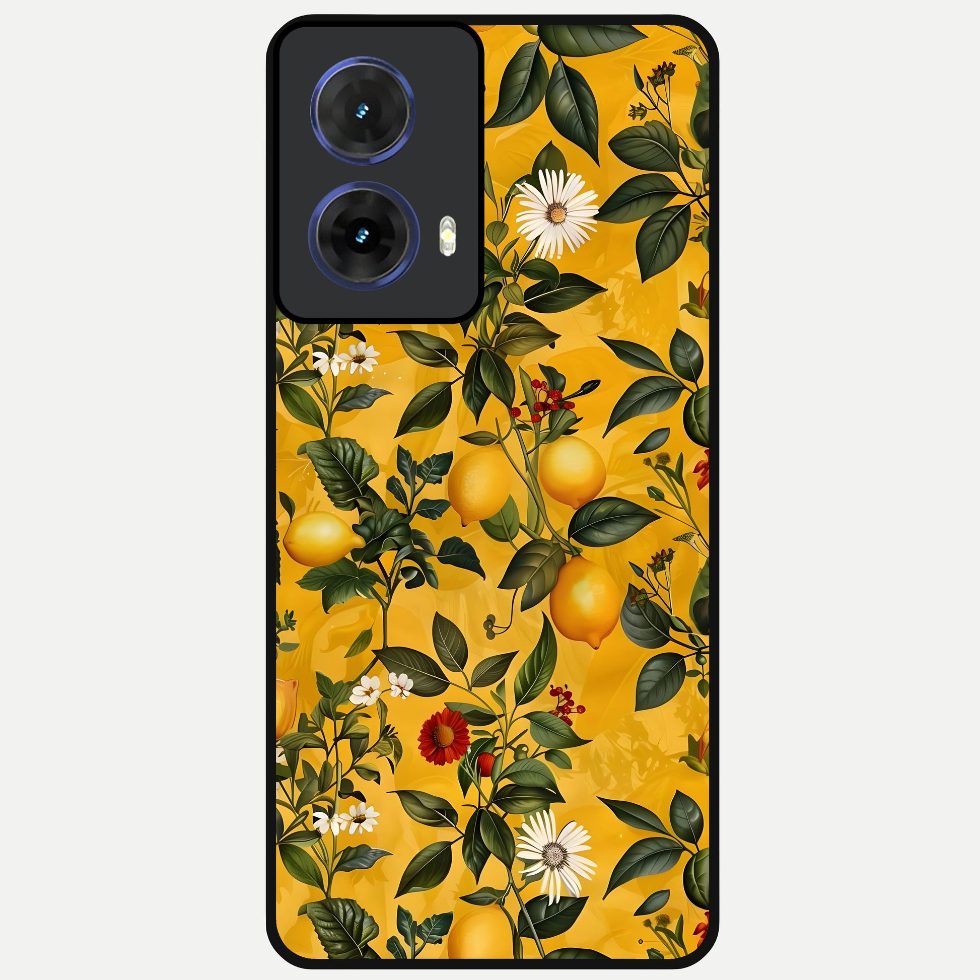  Golden Lemon Field Glass Case For Moto G85 back cover – full design glossy printed glass finish