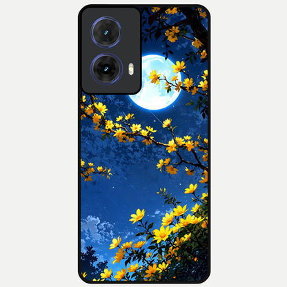  Golden Night Glow Glass Case For Moto G85 back cover – full design glossy printed glass finish