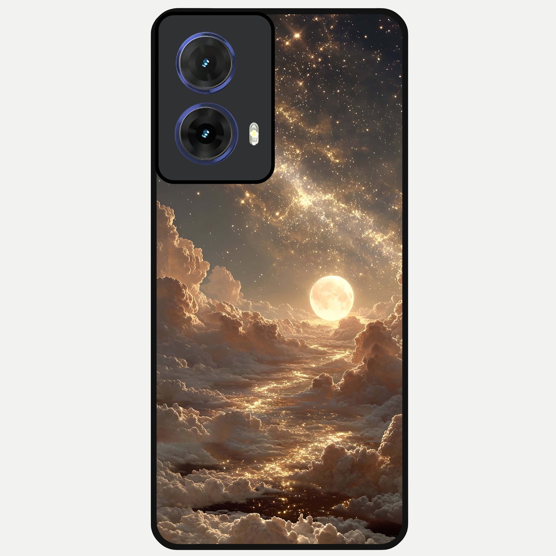  Golden Sky Dream Glass Case For Moto G85 back cover – full design glossy printed glass finish