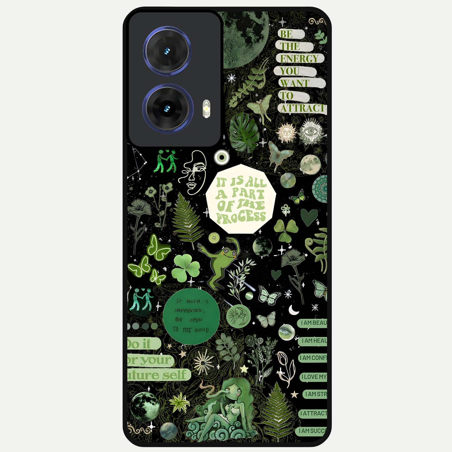  Green Mandala Pattern Glass Case For Moto G85 back cover – full design glossy printed glass finish