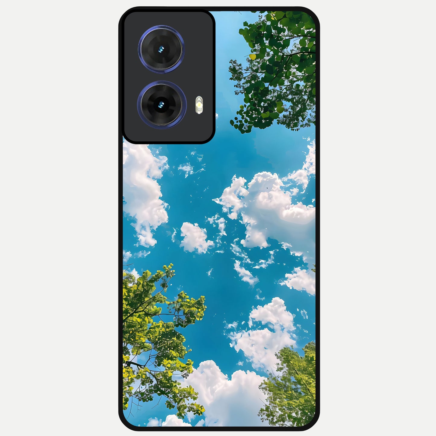  Green Moon Energy Glass Case For Moto G85 back cover – full design glossy printed glass finish