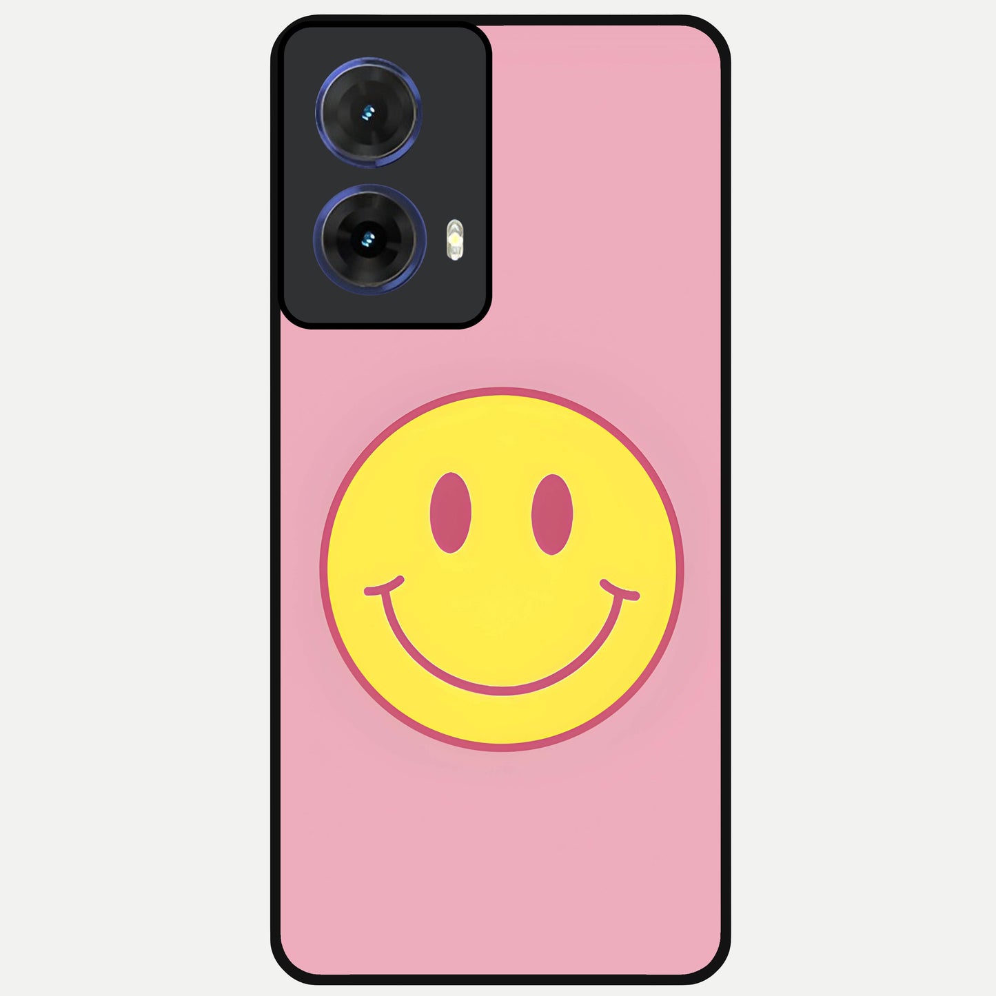  Happy Pink Mood Glass Case For Moto G85 back cover – full design glossy printed glass finish