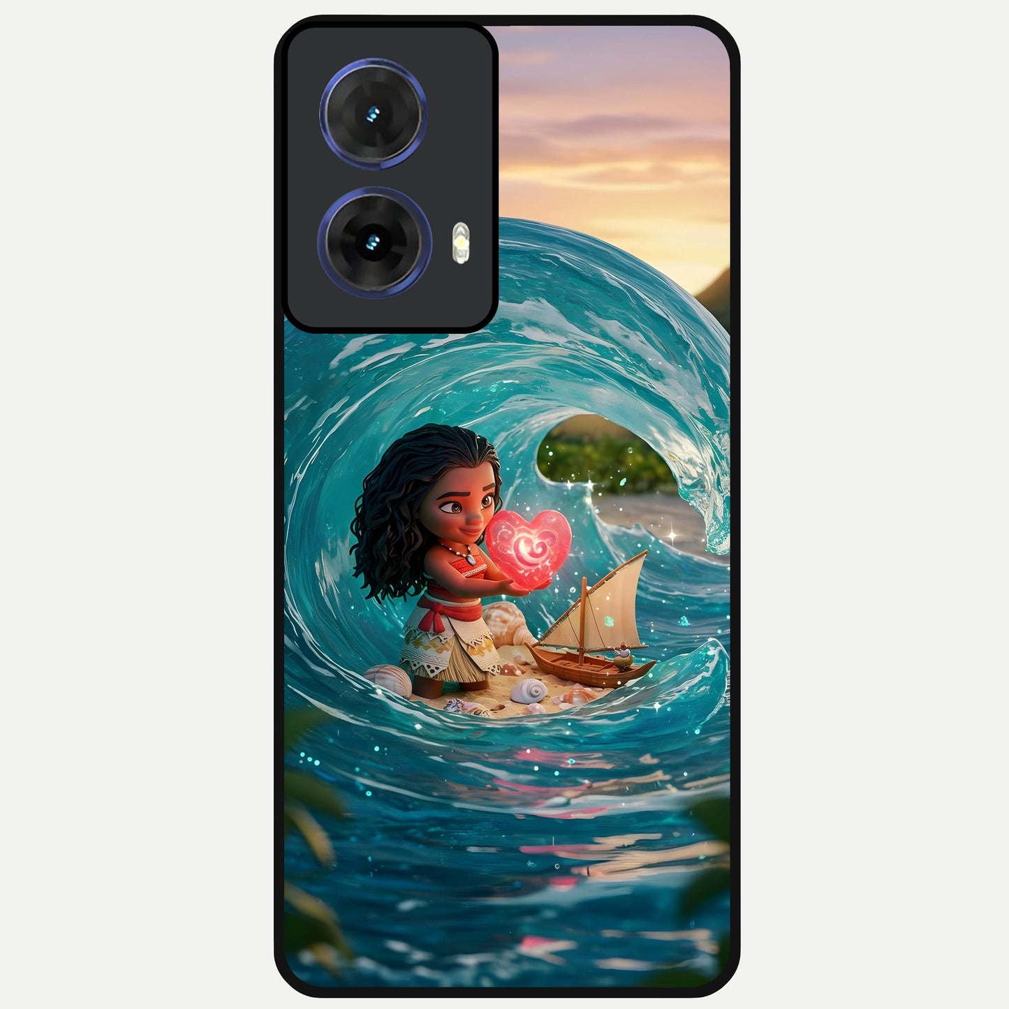  Heart of Ocean Glass Case For Moto G85 back cover – full design glossy printed glass finish