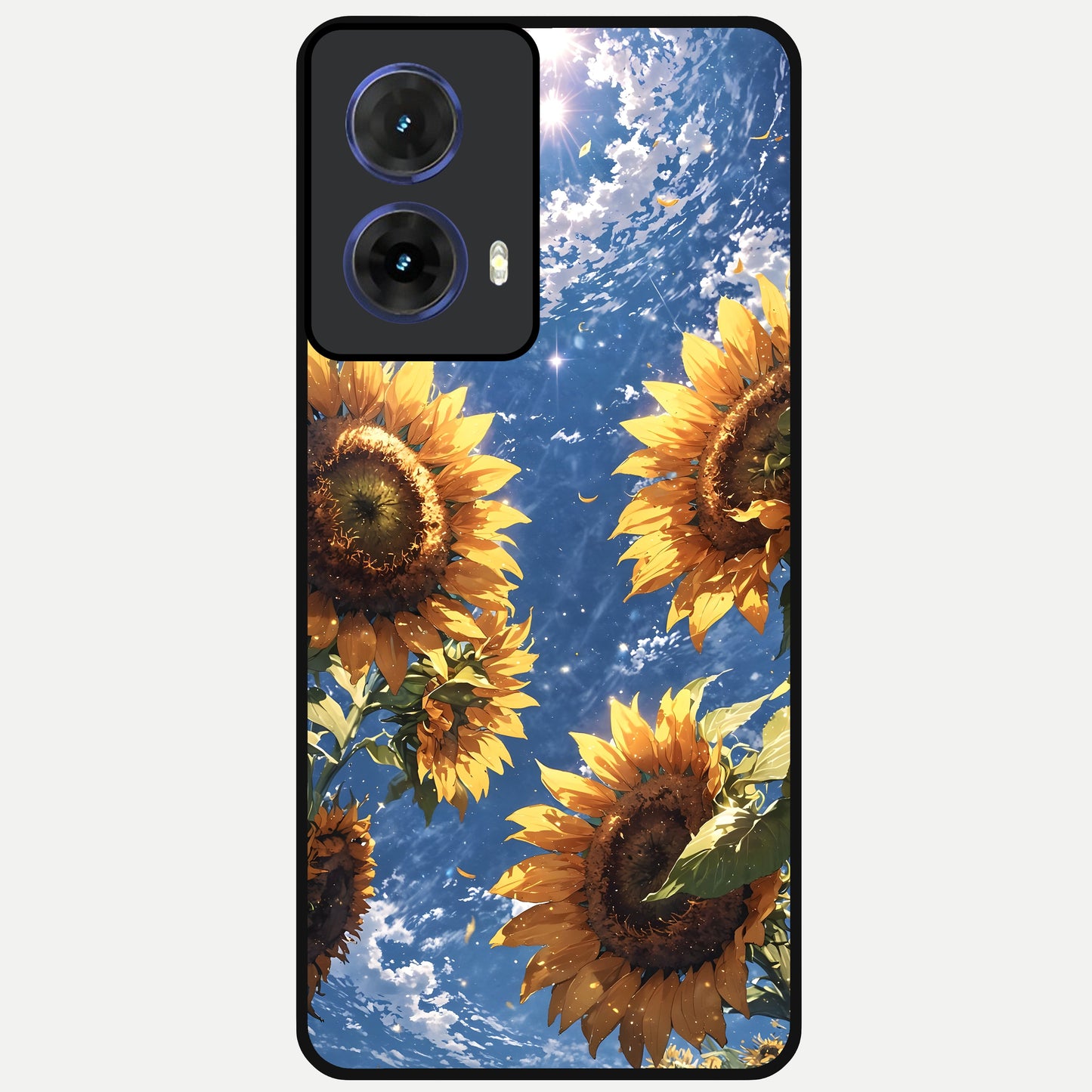 Heavenly Sunflower Rise Glass Case For Moto G85 back cover – full design glossy printed glass finish