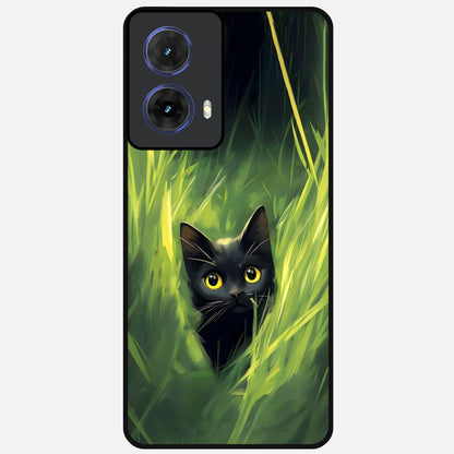  Hidden Cat Whisper Glass Case For Moto G85 back cover – full design glossy printed glass finish