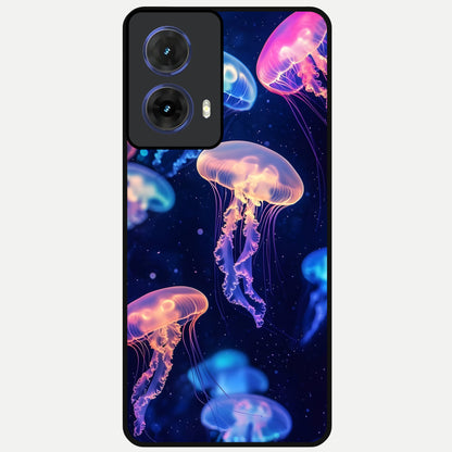  Jellyfish Pattern Glass Case For Moto G85 back cover – full design glossy printed glass finish