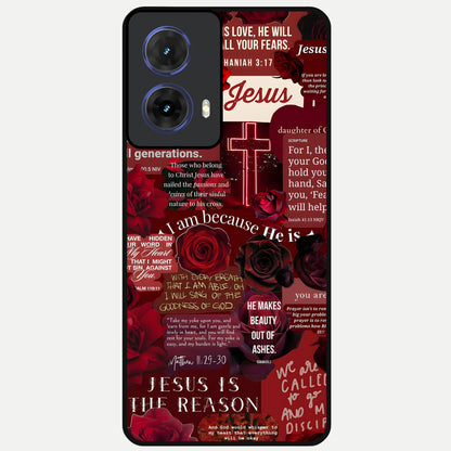  Jesus Love Heals Glass Case For Moto G85 back cover – full design glossy printed glass finish