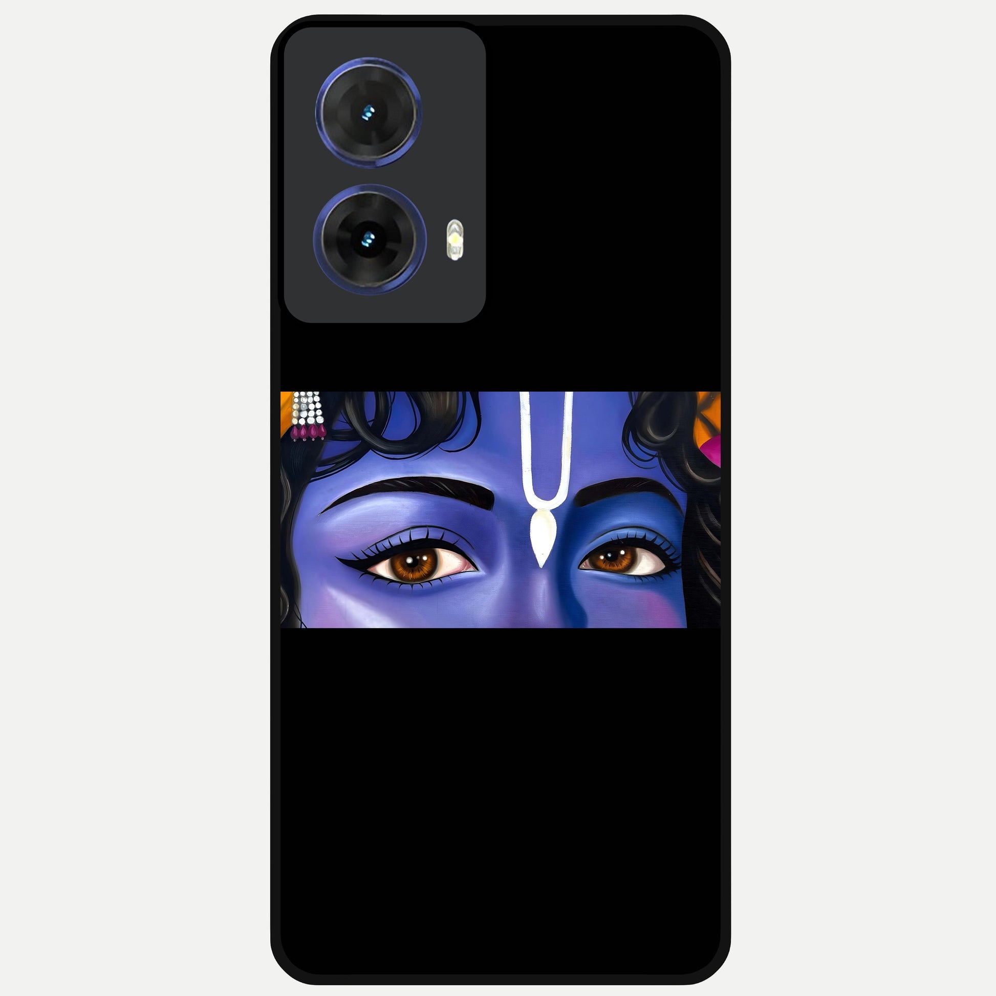  Krishna Eye Glass Case For Moto G85 back cover – full design glossy printed glass finish