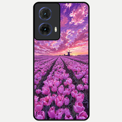 Lavender Dream Skies Glass Case For Moto G85 back cover – full design glossy printed glass finish