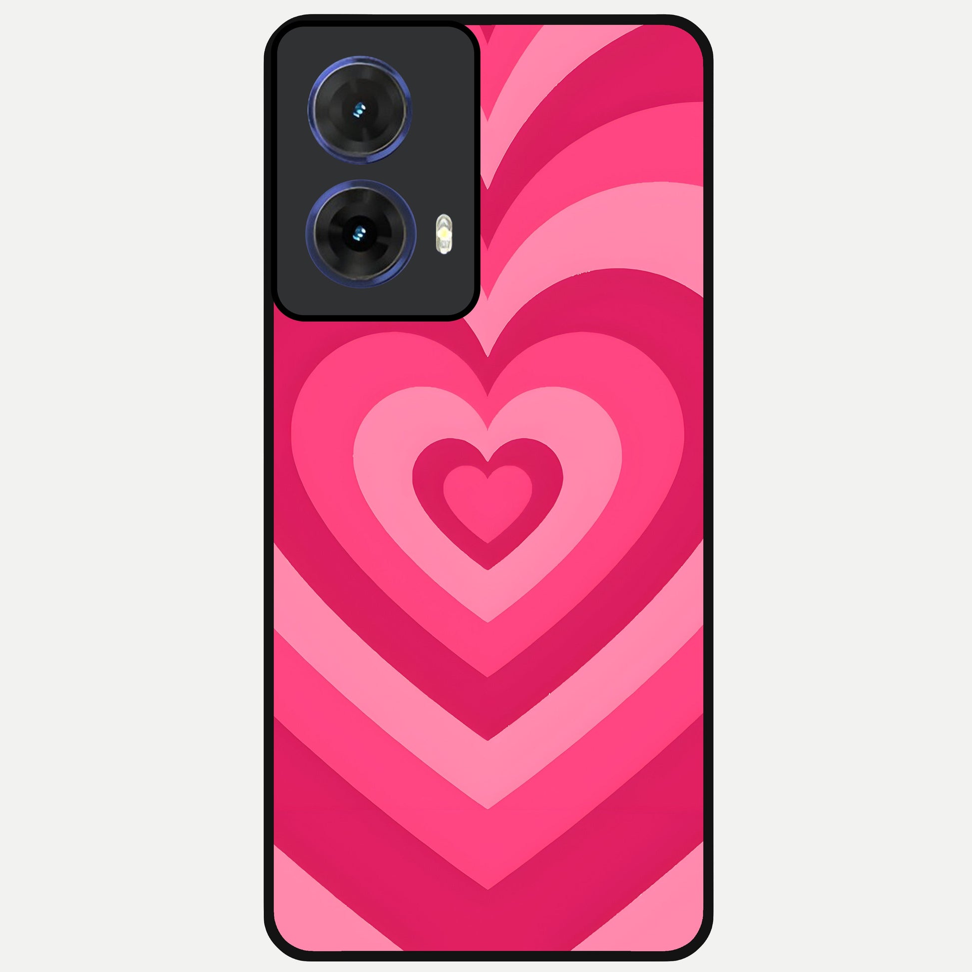  Layered Love Hearts Glass Case For Moto G85 back cover – full design glossy printed glass finish